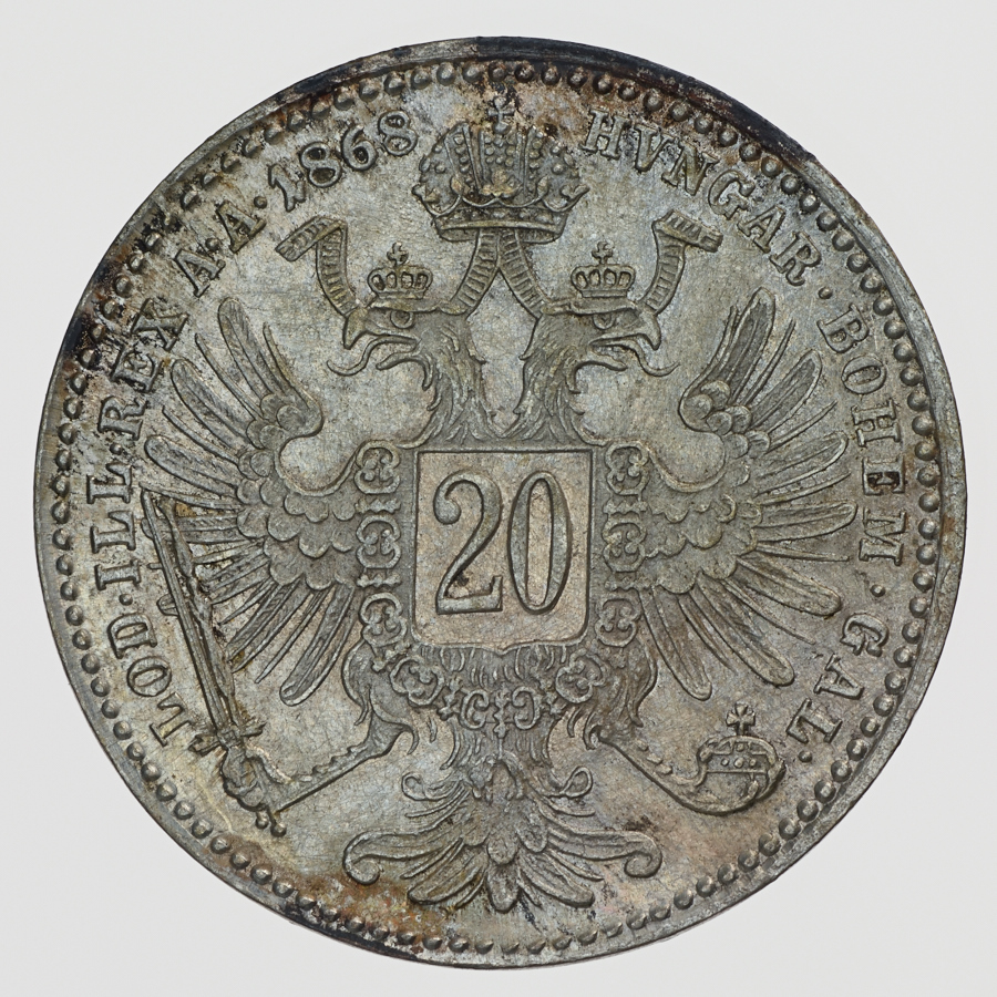 Minca 20 grajciar ( Rakúsko 1868 )